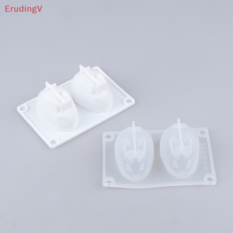 1 Bộ Khuôn Silicon Làm Bánh Xà Phòng Hình Thỏ Hoạt Hình 3D DIY