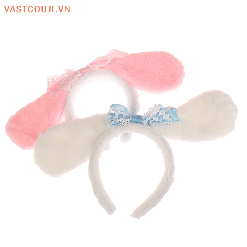 Băng Đô Cài Tóc Hình Tai Cún Hoạt Hình Bằng Vải Lông Nhung Dễ Thương Xinh Xắn