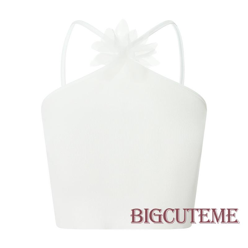 [] - Áo Hai Dây Hở Lưng Ôm Dáng Họa Tiết Hoa Mùa Hè Cho Nữ Đi Tiệc Câu Lạc Bộ