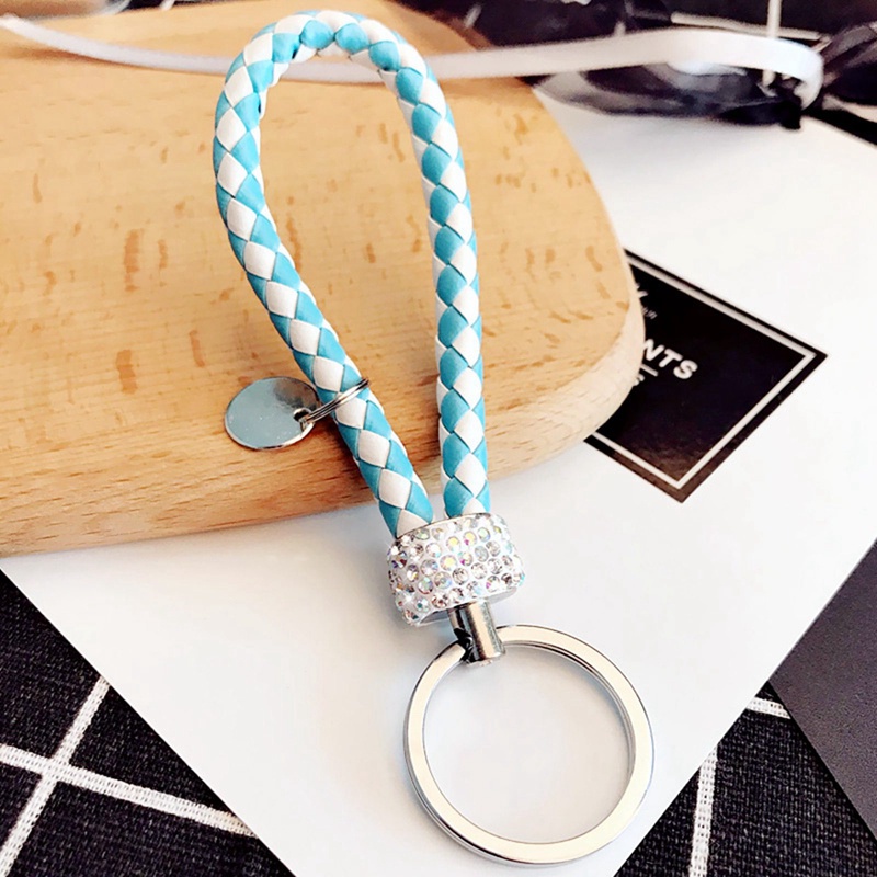 Ygt Móc Chìa Khóa Bằng Da Pu Đính Đá Lấp Lánh Thời Trang Cho Nam Và Nữ