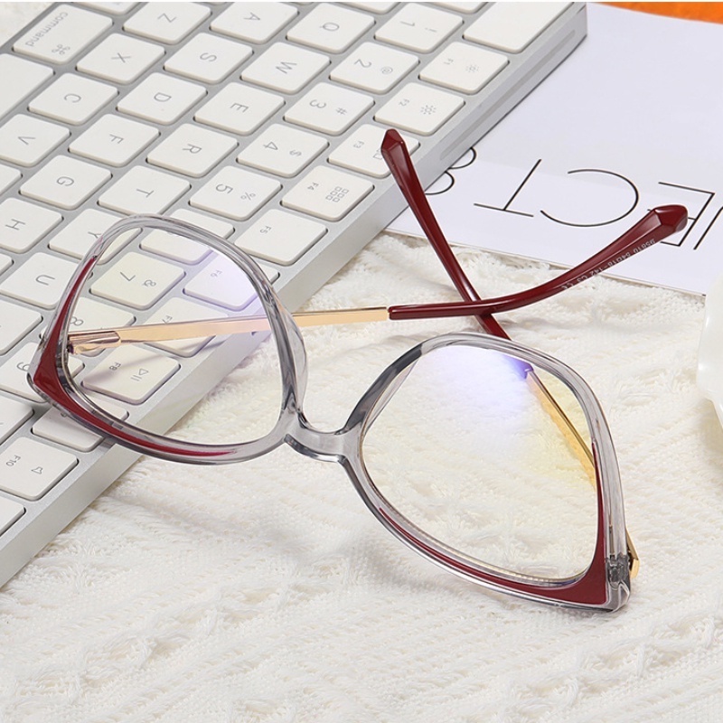 (KIQI-FASHION) COD Kính Mắt Mèo Chống Bức Xạ Ánh Sáng Xanh Phong Cách Phương Tây Cổ Điển Thời Trang Cho Nữ