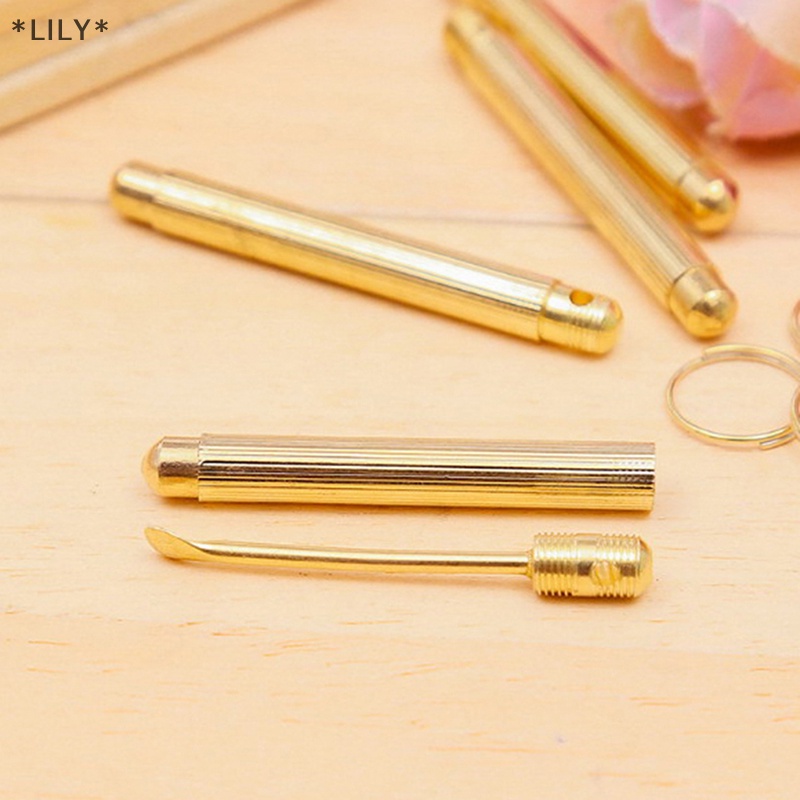 LILY Gấp loại vàng ráy tai sạch hơn ráy tai sáp loại bỏ công cụ Tai muỗng kèm theo uuu