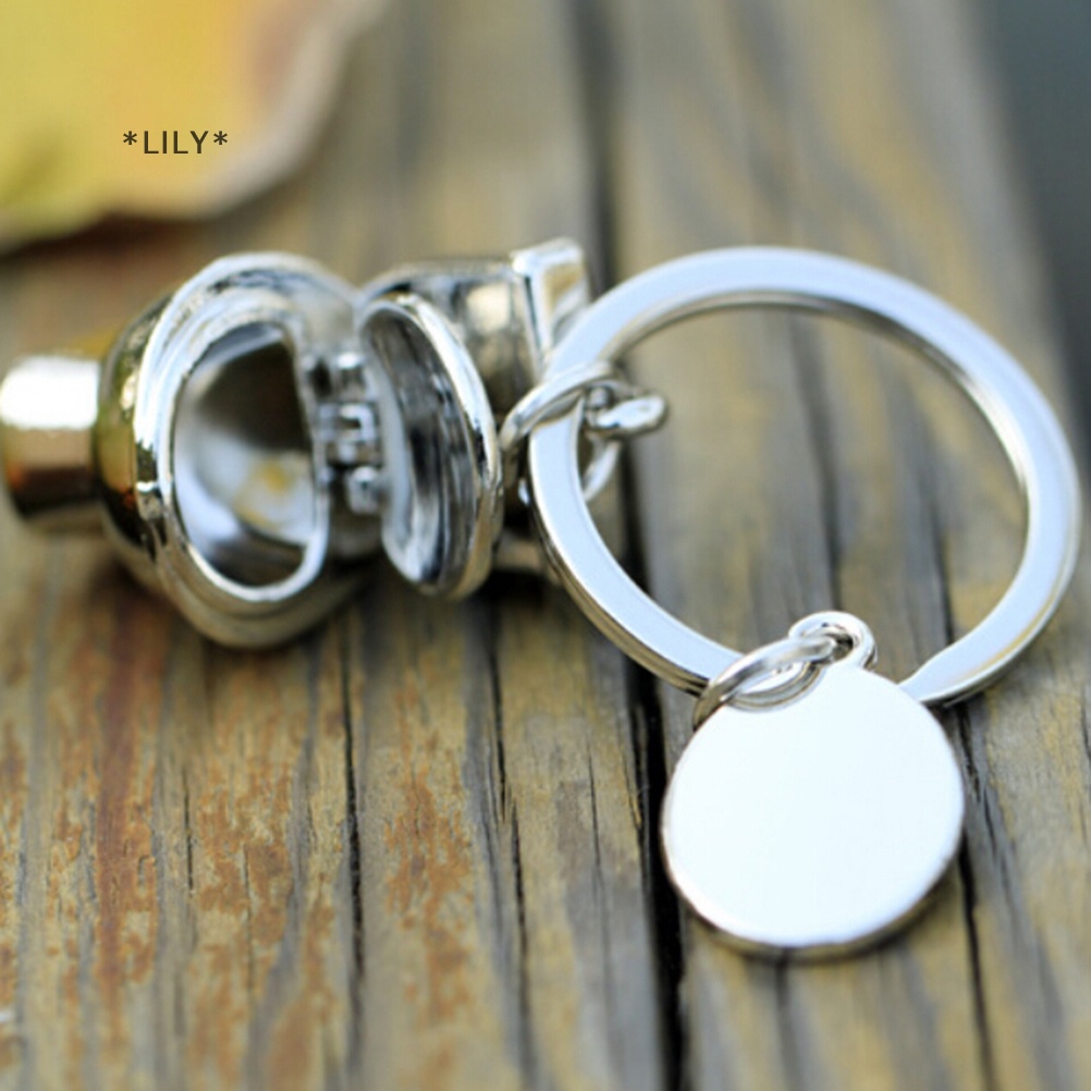 LILY Dễ thương Mini nhà vệ sinh mãi mãi Keychain kim loại móc chìa khóa Keyring keyfob Món quà sáng tạo uuu