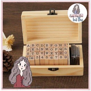 Bộ dấu gỗ chữ cái và số (có ảnh thật)