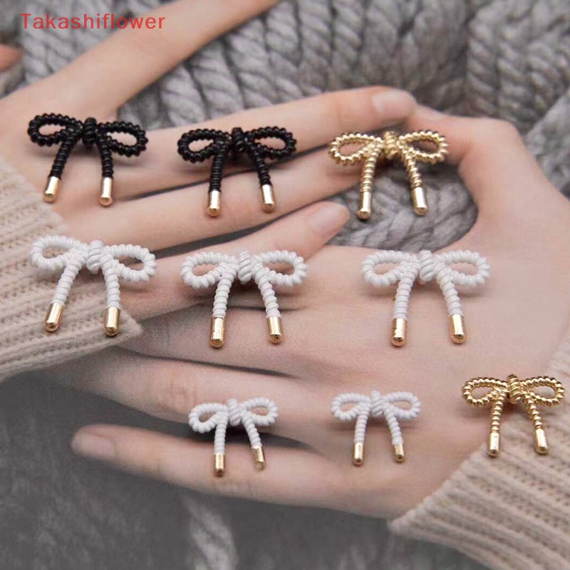 Set 5 Nút Thắt Nơ Bằng Kim Loại Phong Cách Vintage Trang Trí Quần Áo DIY