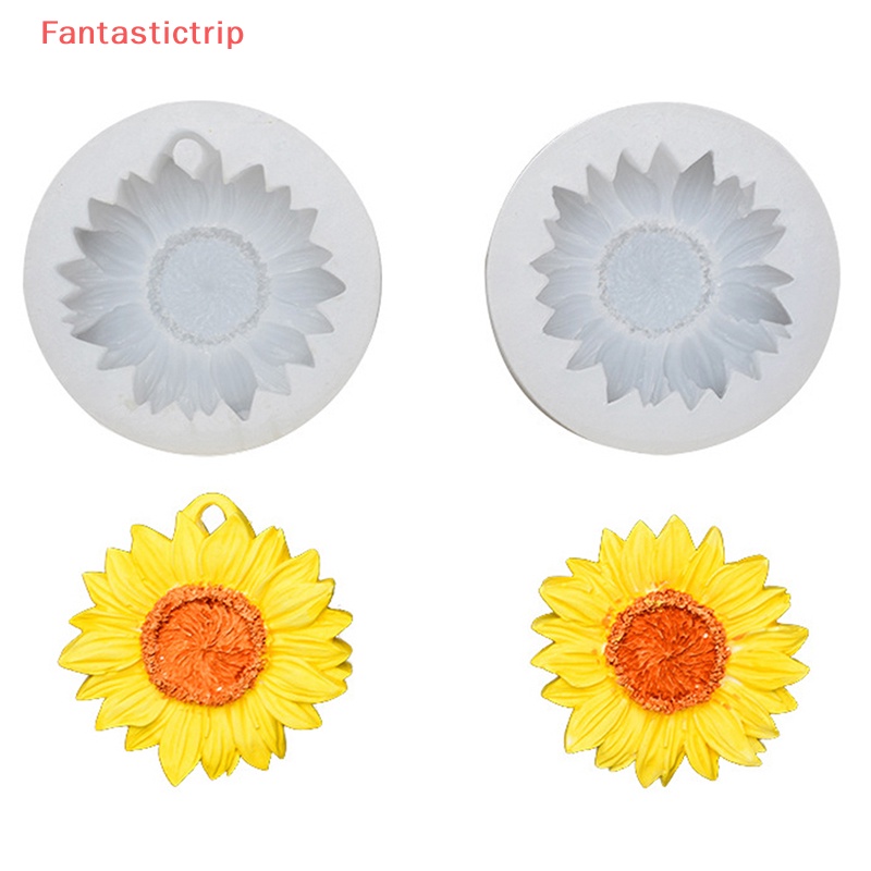 [Fantastictrip] Khuôn Silicon Hình Hoa Hướng Dương 3D DIY Có Lỗ Gắn Gương Chiếu Hậu Ô Tô
