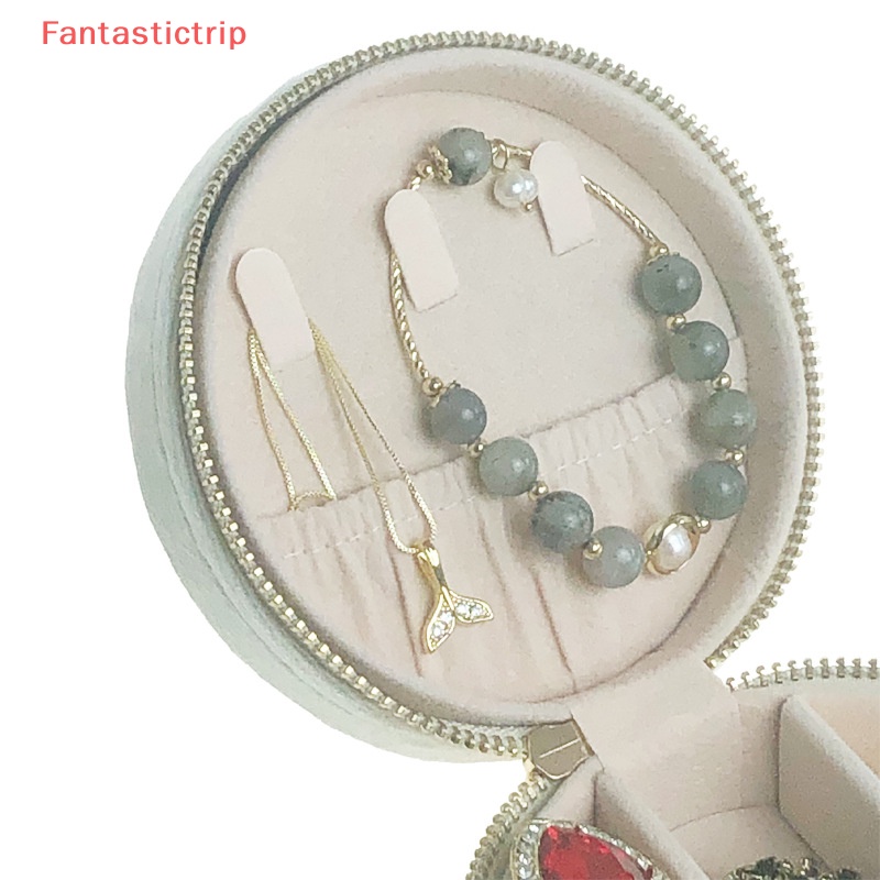 [Fantastictrip] Hộp Đựng Trang Sức Lót Nhung Lông Nhỏ Gọn Dành Cho Đi Du Lịch Mới