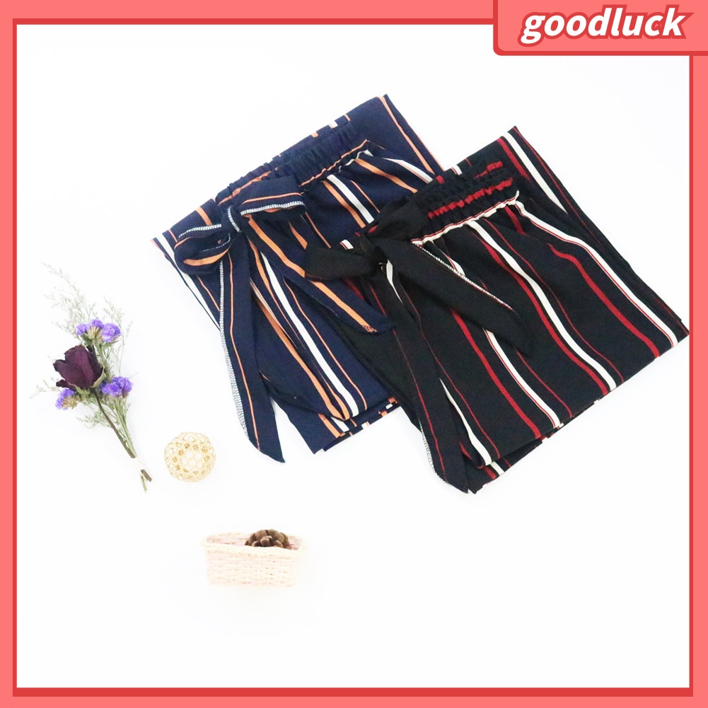 [ULK] Quần Ống Rộng Dây Rút Kẻ Sọc / Màu Trơn Thời Trang Dành Cho Nữ