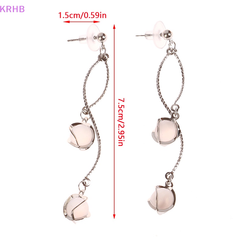 Khuyên Tai Dáng Dài Đính Đá Quý Nhân Tạo Thời Trang Cho Nữ Mới