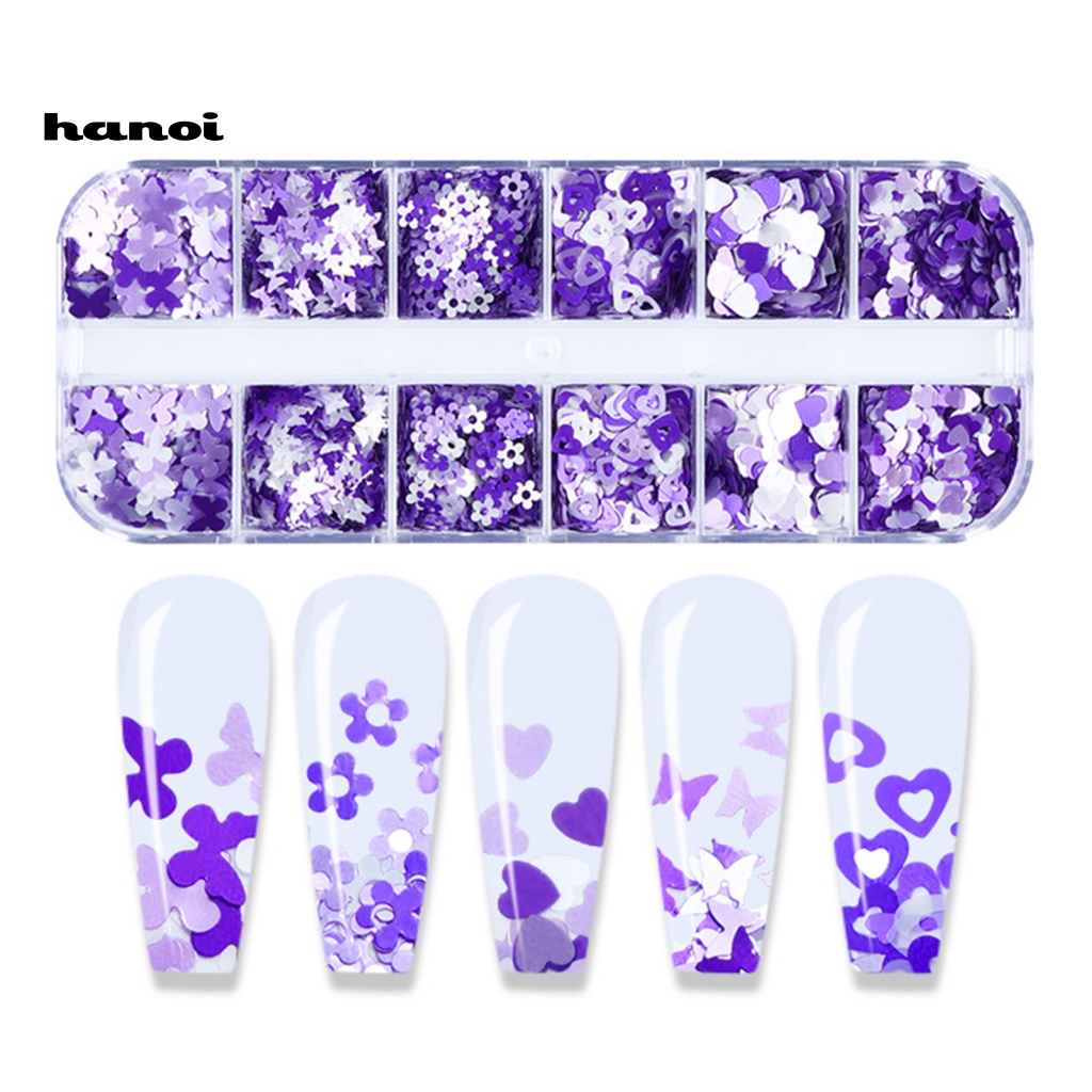 Hộp 12 Ngăn Đựng Phụ Kiện Trang Trí Móng Tay Cho Bé