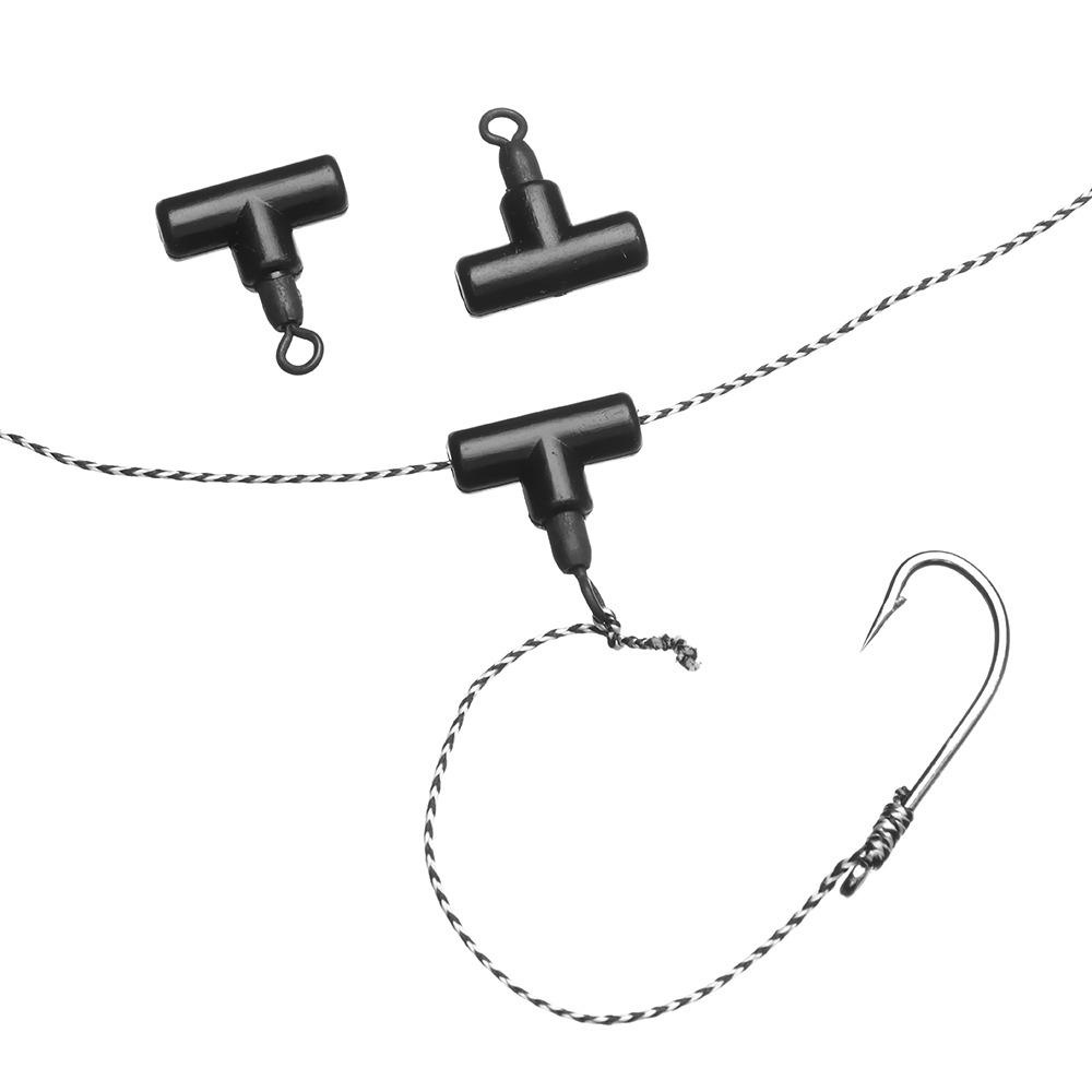 Set 10 Phụ Kiện Câu Cá Hình Chữ T Màu Đen Tiện Dụng