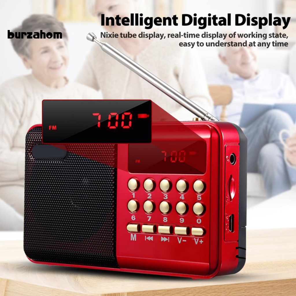 Loa Nghe Nhạc MP3 Băng Tần Đơn Tự Động Bur K11 Có Thể Sạc Lại Dành Cho Người Lớn Tuổi