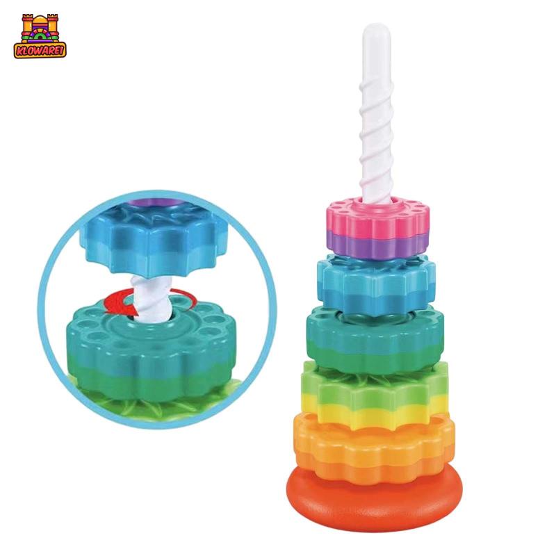 Predolo  Đồ Chơi Vòng Xếp Chồng Montessori Màu Cầu Vồng Giáo Dục Sớm Cho Trẻ Em