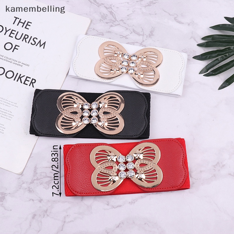 Thắt Lưng Bản Rộng Co Giãn Đính Đá Thanh Lịch Cổ Điển Cho Nữ