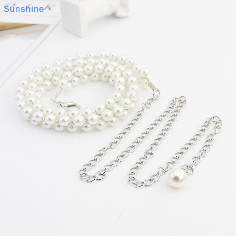 Thắt Lưng Chuỗi Hạt Ngọc Trai Mỏng Thời Trang Thanh Lịch Cho Nữ
