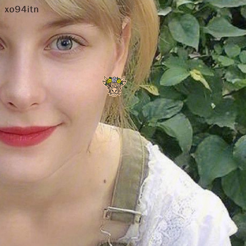 1 Đôi Bông Tai Hình Bò Nông Trại Đồng Quê