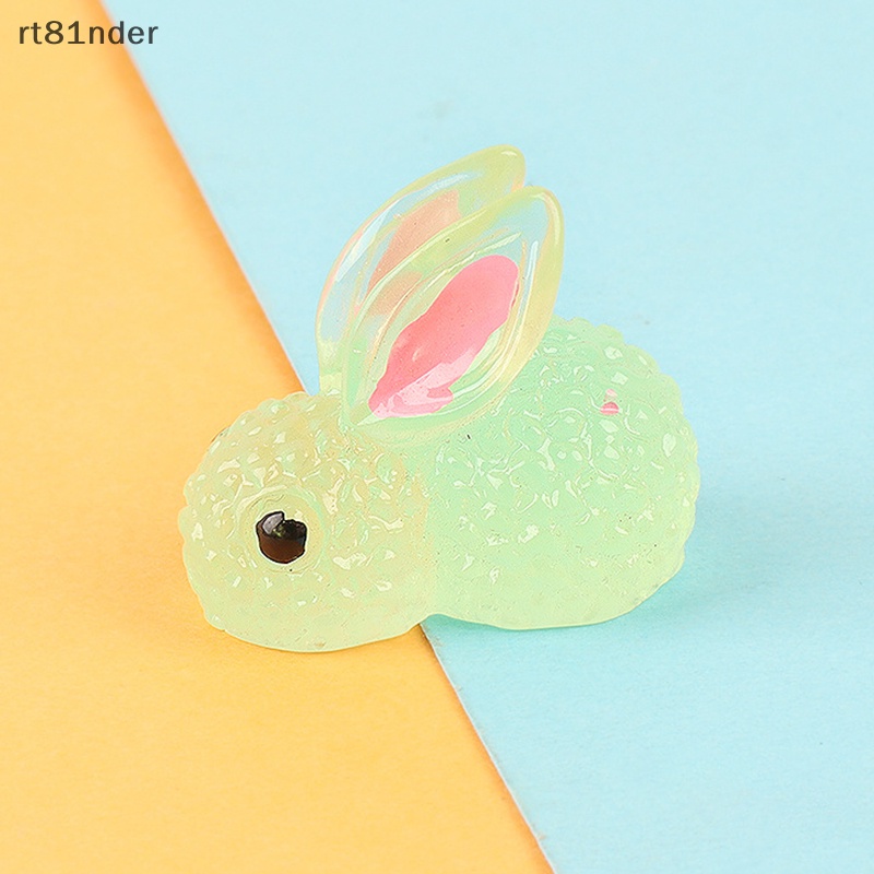 Rt Bộ 5 Tượng Thỏ Dạ Quang Trang Trí Tiểu Cảnh