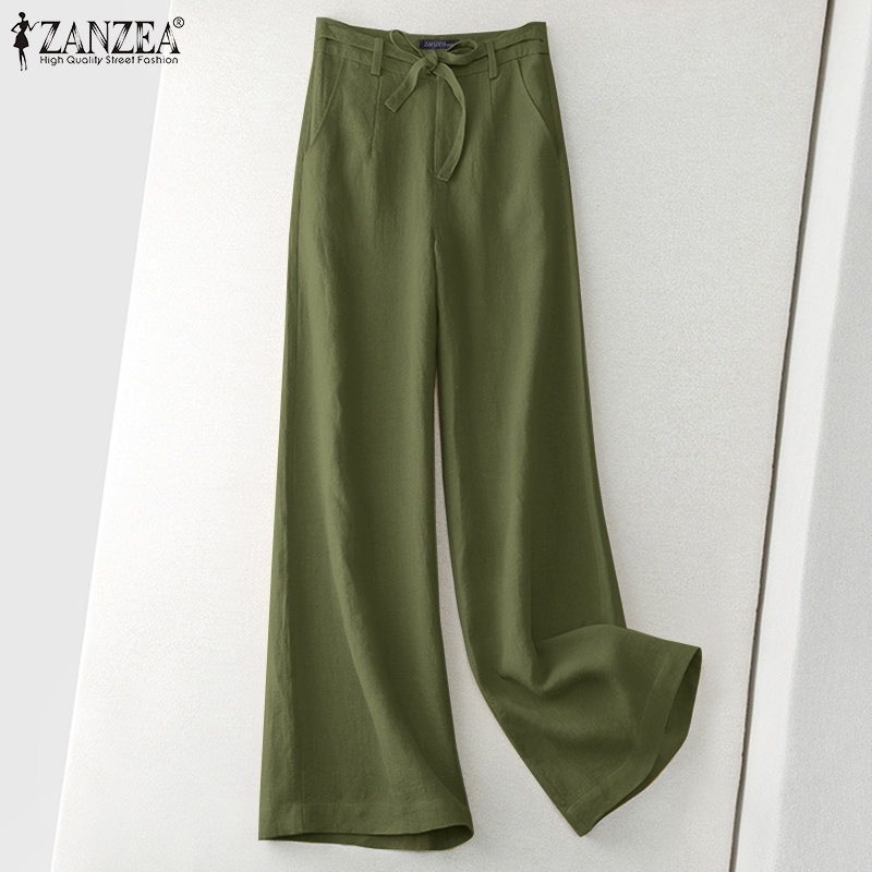 Zanzea Quần Yếm Cotton Ống Rộng Thời Trang Nữ Tính