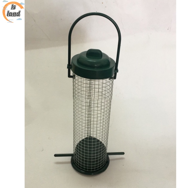 Máng Đựng Thức Ăn Dạng Lưới Có Móc Treo Màu Xanh Lá Đậm Dành Cho Chim Ngoài Trời