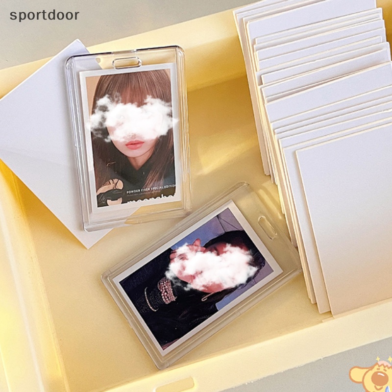 Bộ 10 Tấm Giấy Kraft Hai Mặt Dùng Làm Thẻ Giấy Kraft Dày Dặn Màu Trắng DIY