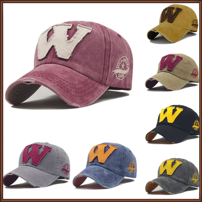 Mũ Lưỡi Trai Cotton Chống Nắng Thêu Chữ Beisbol W Thời Trang Cho Nam Và Nữ