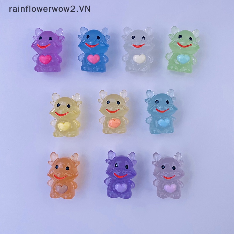 Set 2 Rồng Mini Bằng Nhựa Phát Quang Trang Trí Sân Vườn