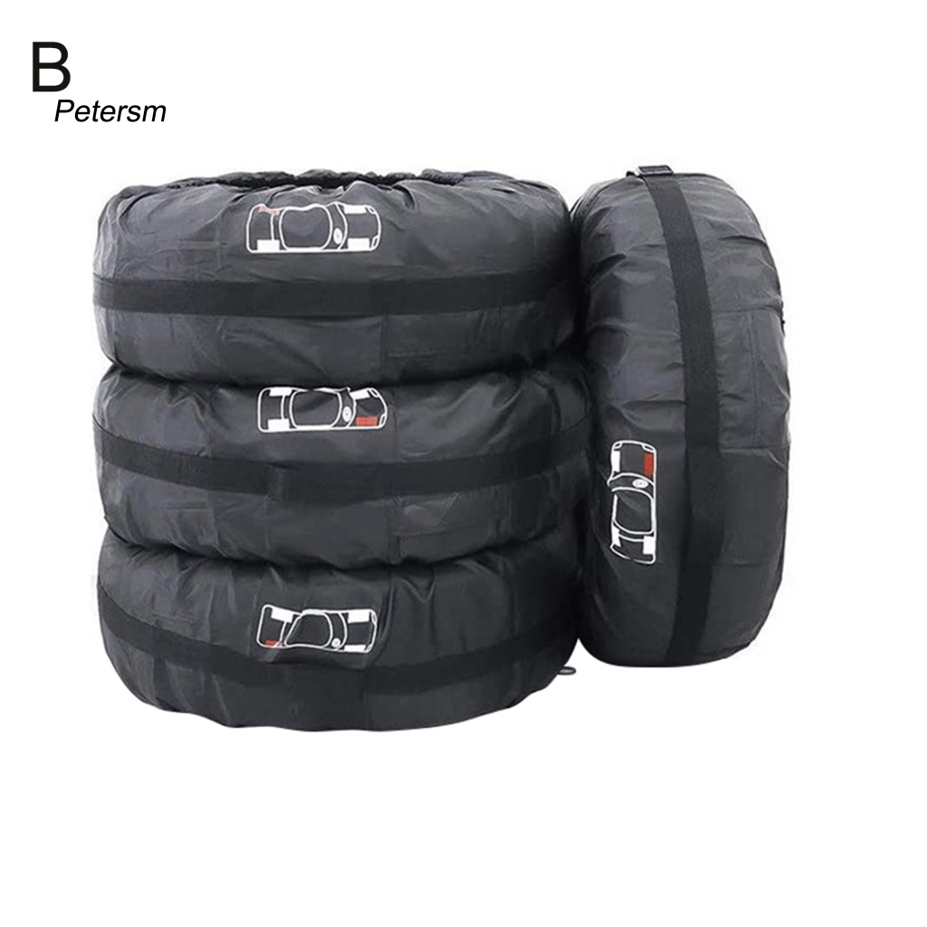 Set 4 Vỏ Bọc Bảo Vệ Lốp Xe Chống Nắng / Tia UV Bằng Vải Oxford Chống Mài Mòn Có Thể Gập Gọn