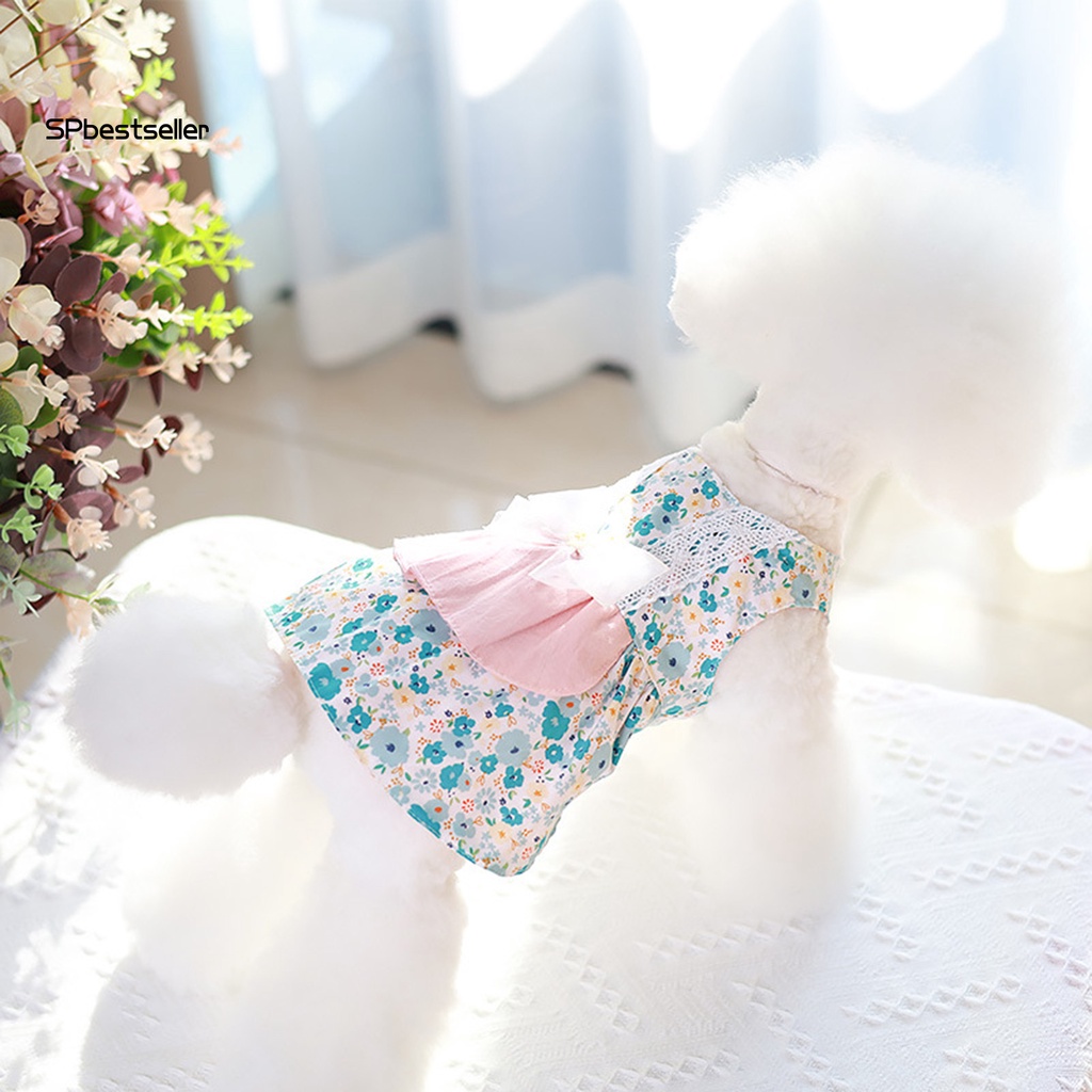 Spbestsellkr Chân Váy Ren Hoa Co Giãn Thắt Nơ Thanh Lịch Làm Đạo Cụ Chụp Ảnh Cho Thú Cưng