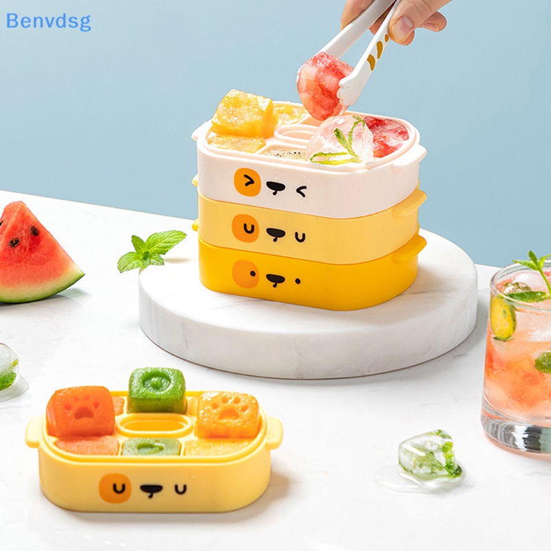 Khay Làm Đá Viên Bằng Silicon Họa Tiết Hoạt Hình Có Nắp Đậy Tiện Dụng