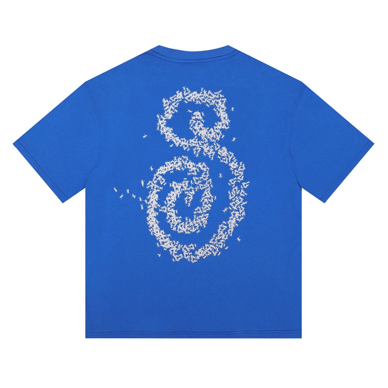 Stussy Áo Thun Ngắn Tay Dáng Rộng In Họa Tiết Cá Tính Thời Trang Cho Nam Nữ