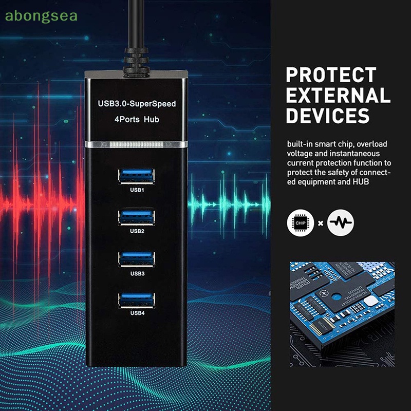 Bộ Chia Cổng USB 3.0 5Gbps abongsea Tốc Độ Cao Cho Máy Tính