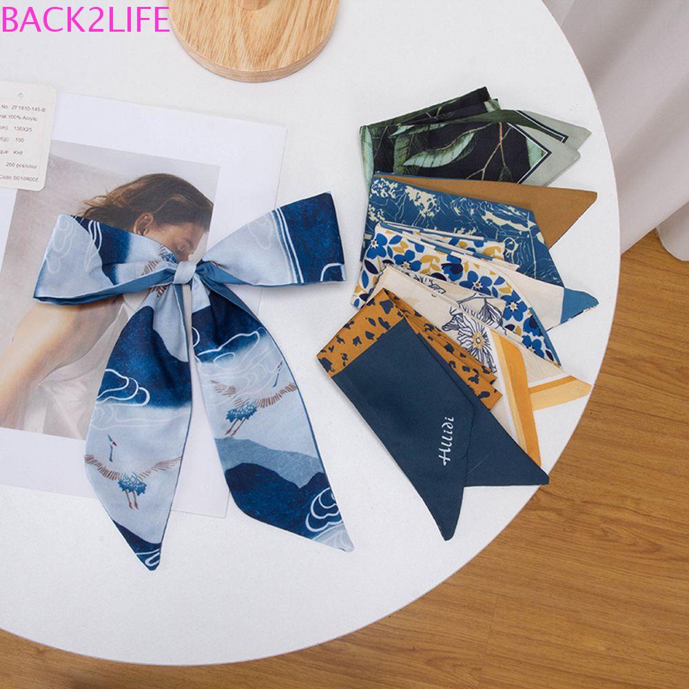 Set 2 Khăn Trùm Đầu Thắt Nơ In Họa Tiết Hoa Lá Ngọt Ngào Cho Nữ