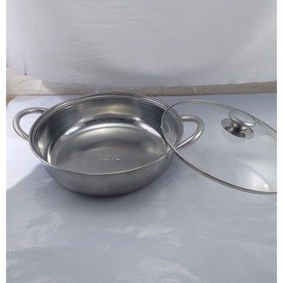 Lẫu inox 28 nắp kính rainy