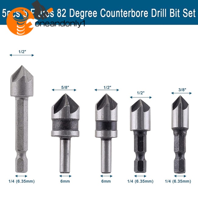 Bộ 5 Mũi Khoan Lỗ Chéo Bằng Thép Tốc Độ Cao Chuyên Dụng