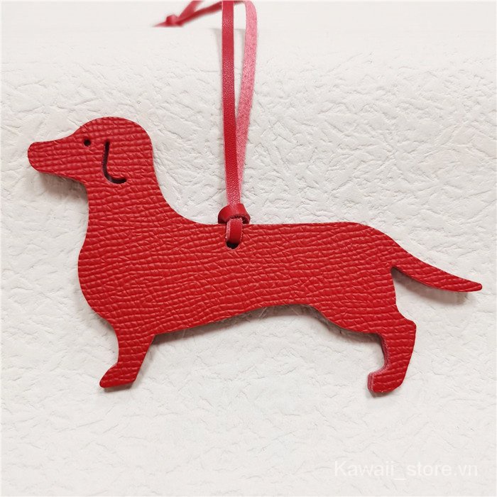 Hàng Mới Về!}Dây Treo Túi Xách Một Mặt Màu Sắc Không Thấm Dầu Hình Chú Chó Dachshund Đơn Giản Dễ Thương Fema