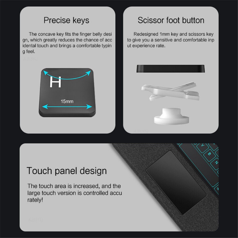 Ốp Máy Tính Bảng Da Có Bàn Phím Cảm Ứng Cho iPad 10 9 8 7 Gen Air 5 Pro 11 "12.9" 10.2 "10.9"