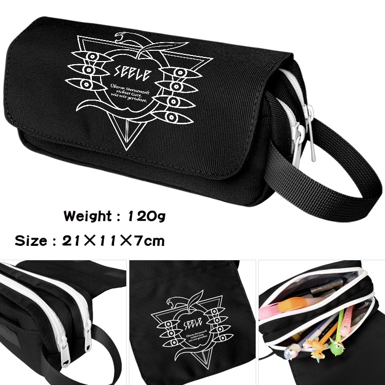 Túi Đựng Bút Bằng Vải Canvas Có Khóa Kéo In Hoạt Hình Evangelion Dành Cho Học Sinh Nam Nữ