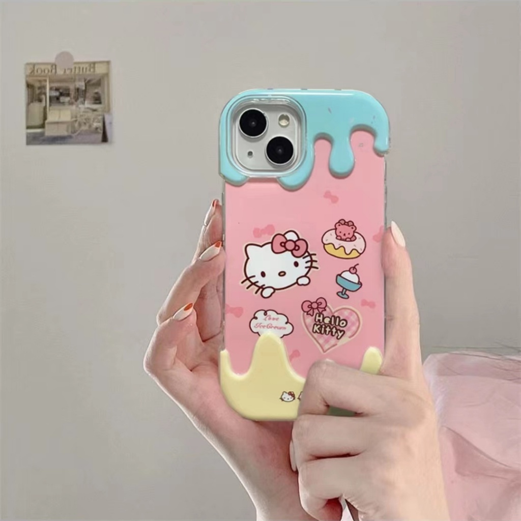 ✅Ốp Điện Thoại Mềm Họa Tiết Cây Kem Và Mèo Cho Iphone 67pro max1311 1412 xs CUA3