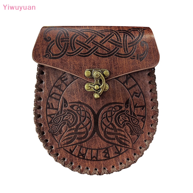 < Yiwuyuan > Túi Da Đựng Tiền Đeo Thắt Lưng Phong Cách Thời Trung Cổ Mới