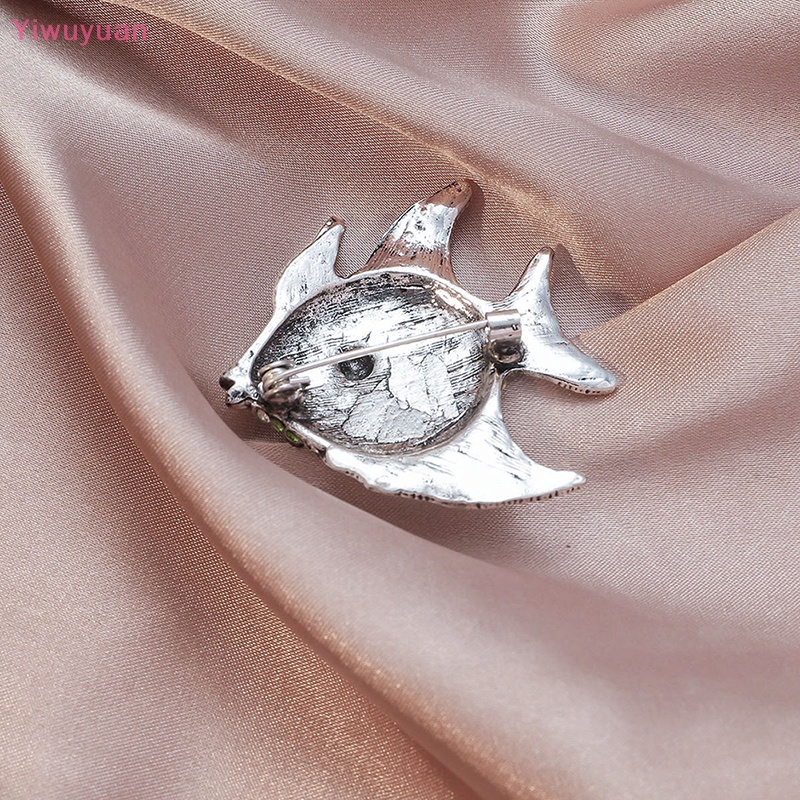 &lt; Yiwuyuan &gt; Ghim Cài Áo Hình Cá Nhiệt Đới Đính Đá Thời Trang Cho Nữ Dự Tiệc