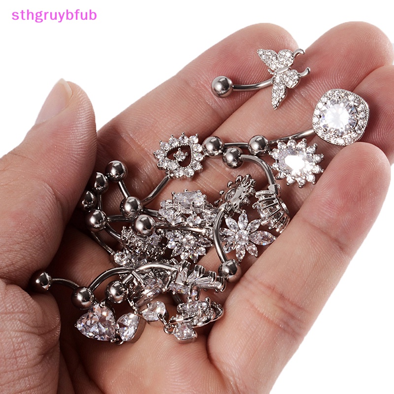 Khuyên RốN HìNh BướM ĐíNh Đá BằNg ThéP Không Gỉ