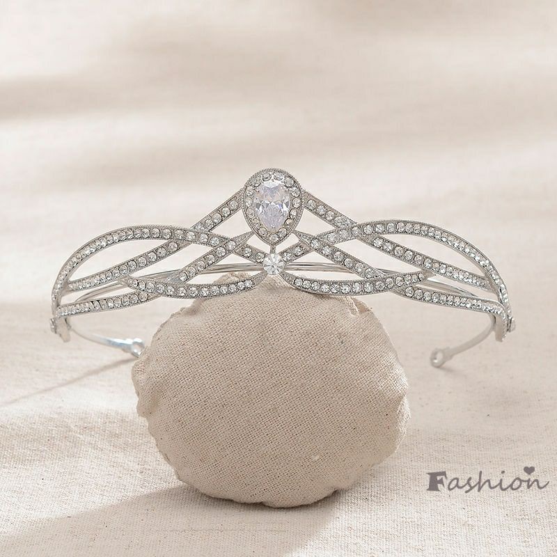 Vương Miện Hợp Kim Bảo Vệ Môi Trường Đính Kim Cương Giả Phong Cách Hàn Quốc Cho Cô Dâu