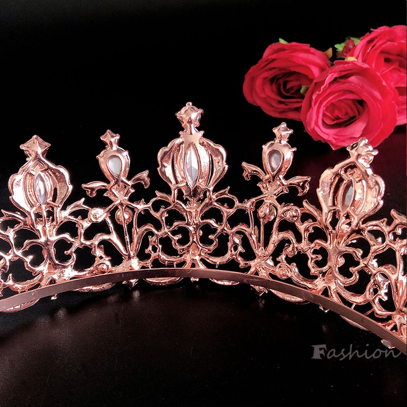 Băng Đô Cài Tóc Hình Vương Miện Đính Đá Nhiều Màu Sắc Lấp Lánh Cổ Điển Dành Cho Cô Dâu