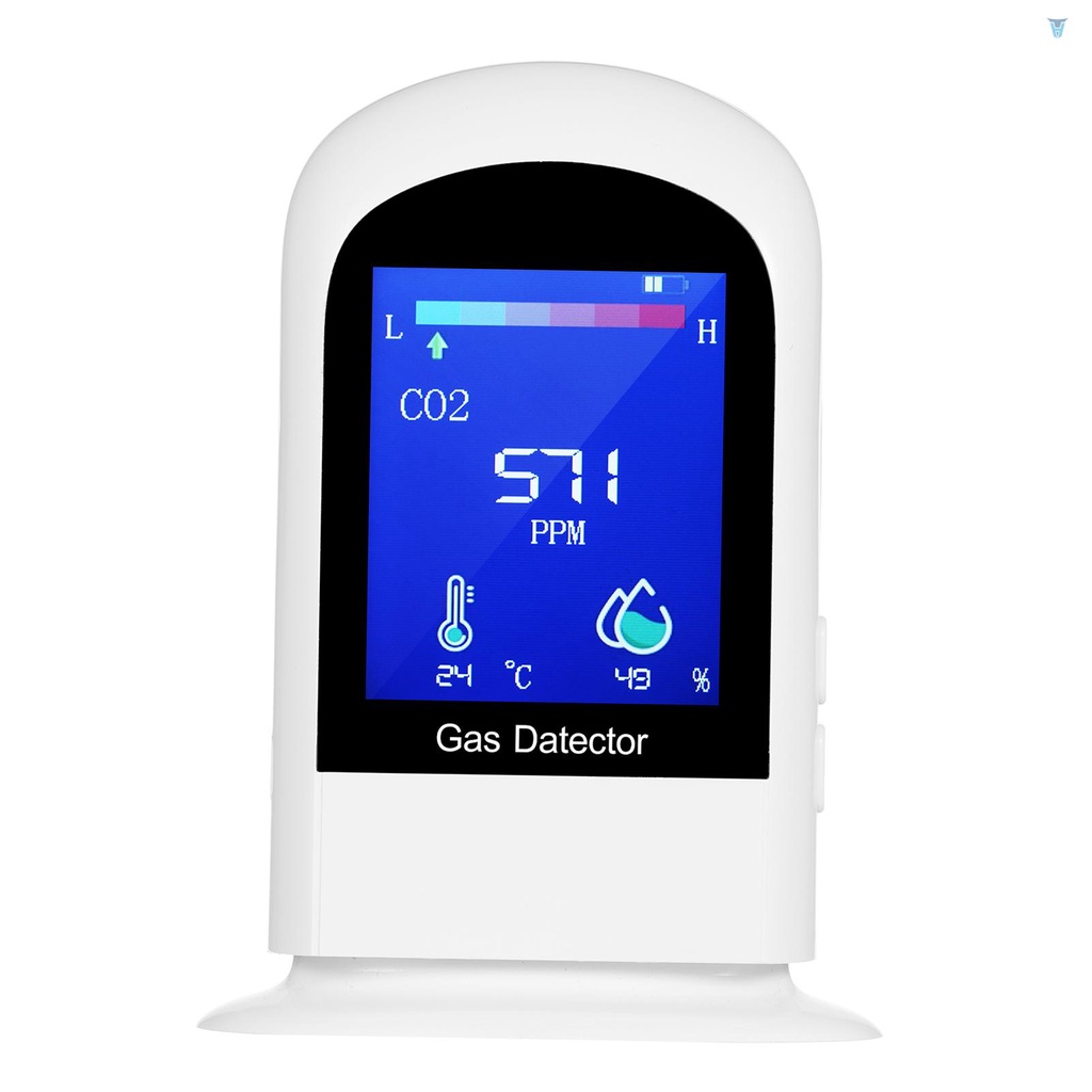 Máy Đo Nhiệt Độ Và Độ Ẩm Carbon Dioxide CO2 / RH / Temp 3 Trong 1 Có Màn Hình LCD Kỹ Thuật Số Có Thể Sạc Lại