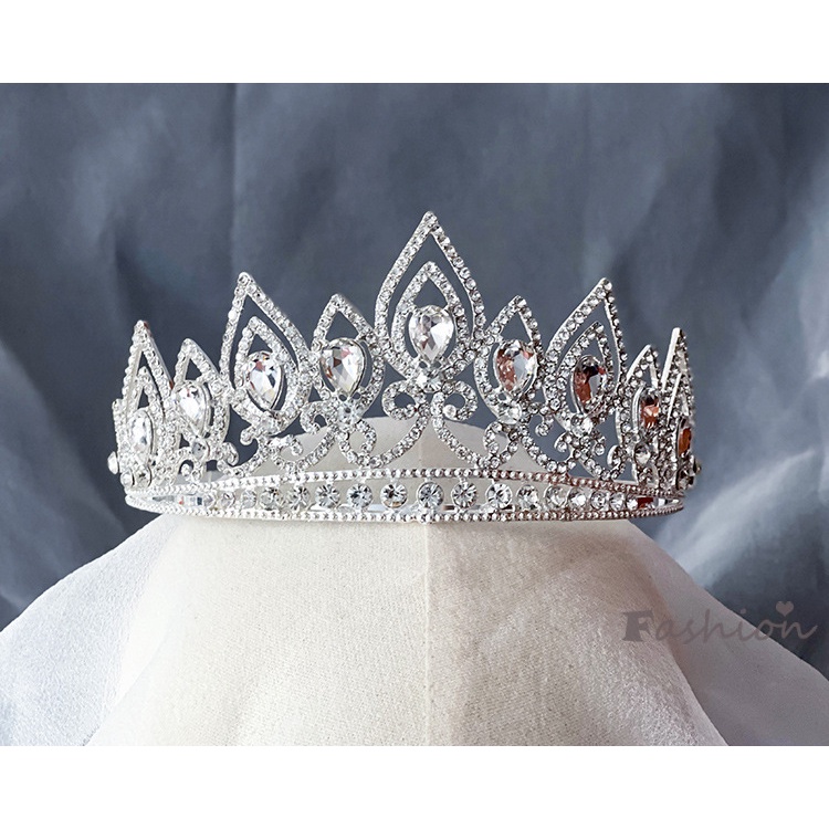 Cài Tóc Hình Vương Miện Đính Đá Lấp Lánh Cho Cô Dâu