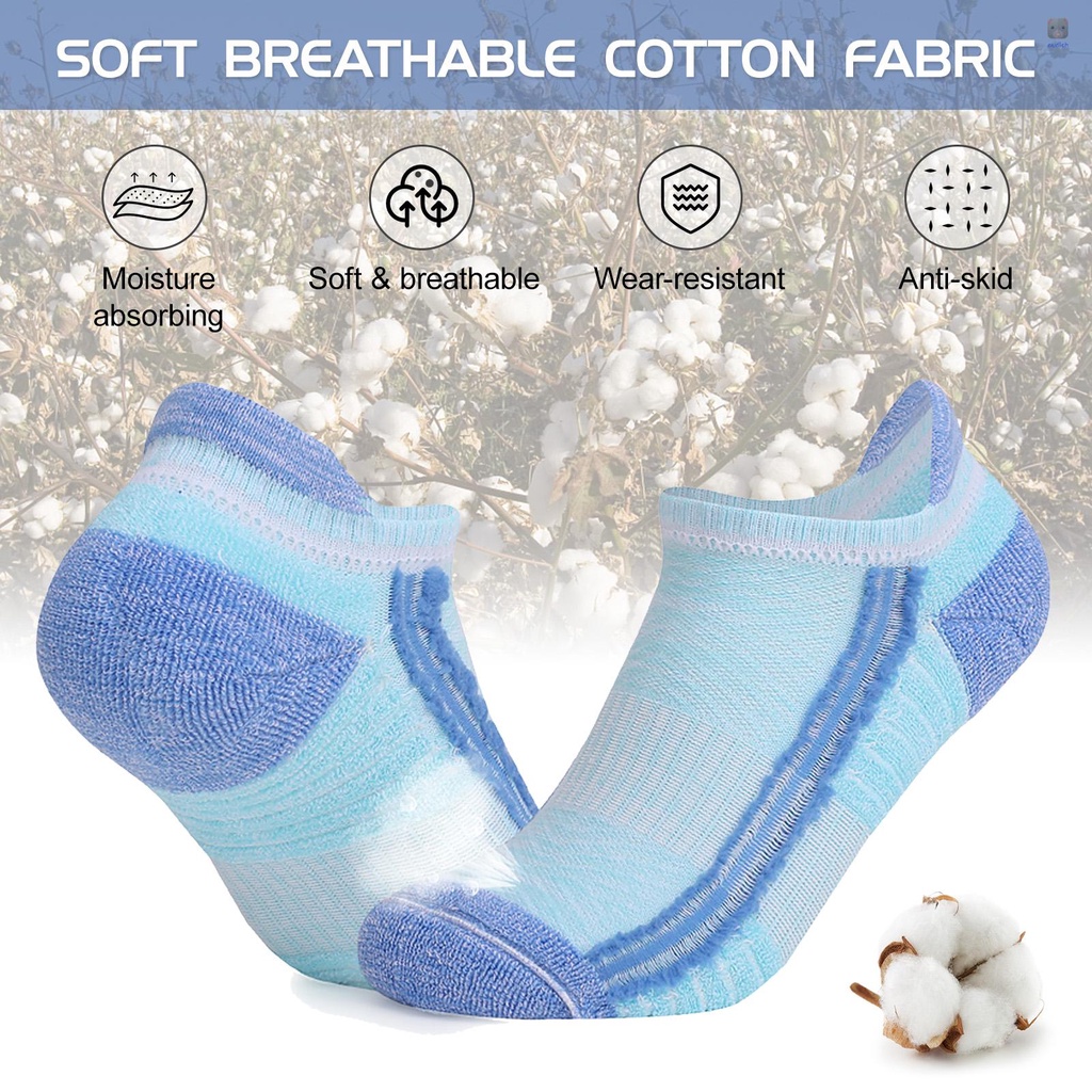 Set 6 Đôi Tất Thể Thao Cổ Thấp Thoáng Khí Chống Trượt Chống Mài Mòn