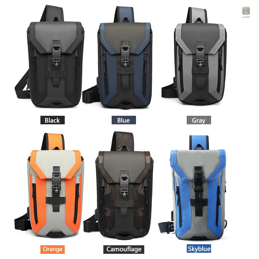 Ozuko Túi Đeo Chéo Ngực Đa Năng Chống Thấm Nước Có Cổng Sạc USB Thời Trang Cho Nam