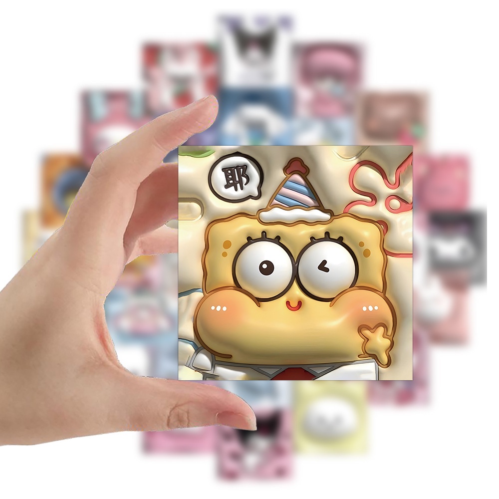 SANRIO Bộ 60 Miếng Dán Họa Tiết Hoạt Hình Kuromi My Melody 3D Dễ Thương Trang Trí Vali / Laptop / Điện Thoại / Tủ Lạnh DIY