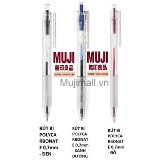 Bút bi polycarbonate muji 0,7mm - 3 màu