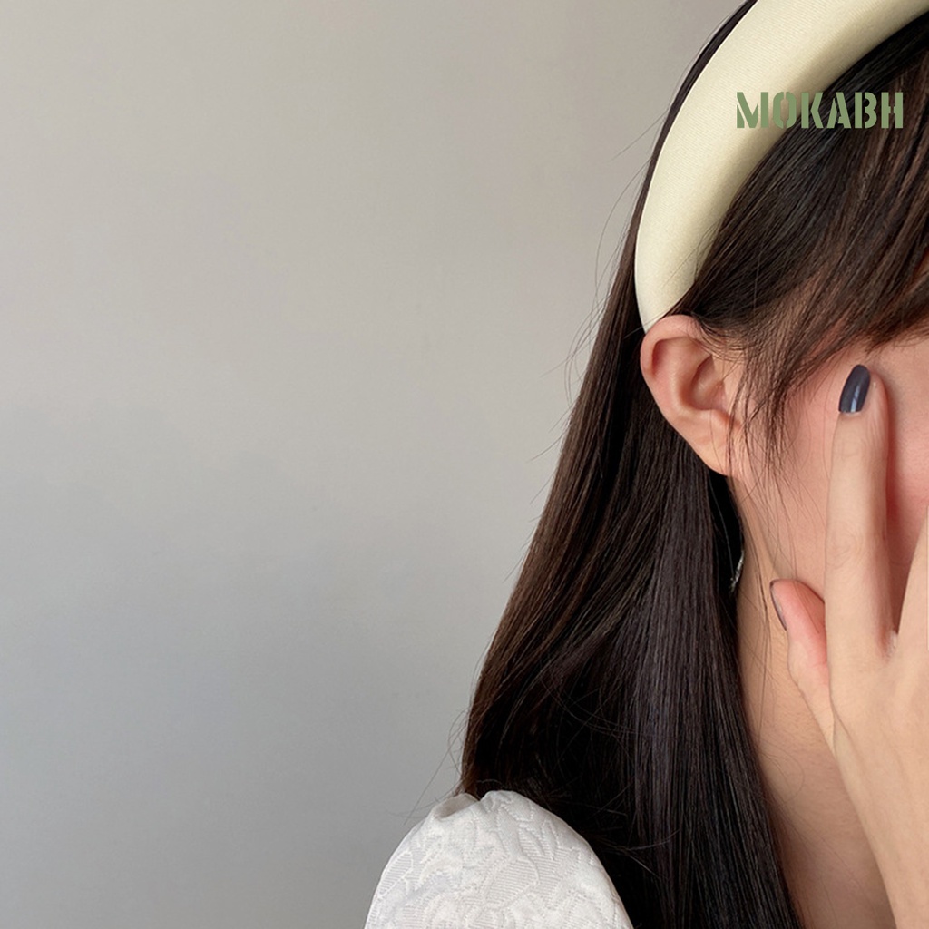 Băng Đô Cài Tóc Bằng Xốp Siêu Mềm Co Giãn Màu Kẹo Chống Trượt